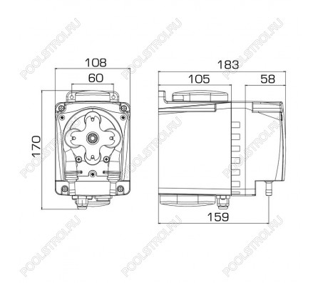 Насос дозир. перистальтический BH3-V PER 100-1 90/260V NORPRENE