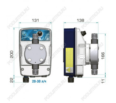 Насос дозир. мембранный eONE MA 15-5 100/250V PVDF TFE/P