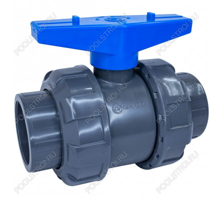 Кран шаровый d63 (уплотнение TPV, остальное EPDM) с муфтовым окончанием AQUAVIVA