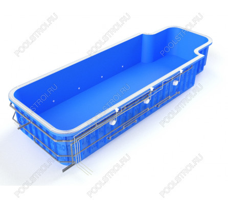 Полипропиленовый бассейн Сальвадор max. 10х3.5х1.5. без лестницы. переливной. стандарт. 5 мм