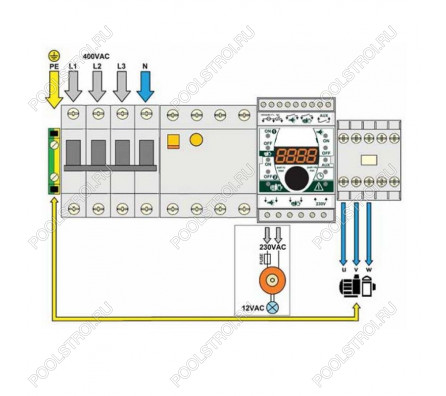 Панель управления фильтрацией Toscano ECO-POOL-B-400-D 10002584 (380В) с таймером, Bluetooth
